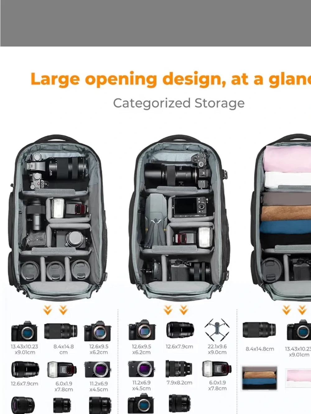 NWT camera/Travel/large backpack
